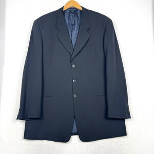 Armani Collezioni Mens 46L Dark Blue Navy Blazer Suit Coat Made in Italy